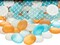 Flat Marbles Vase Filler - 0.68 Lb (70 pcs) Aqua White & Orange Glass Pebbles Vases - Clear Glass Stones for Vases - Flat Glass Marble for craft and Home décor - Aquarium Glass Marble filler
